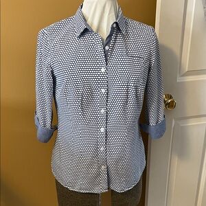 Van Heusen Navy and White Patterned Shirt